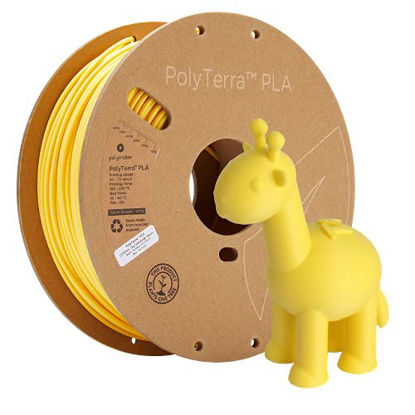 Picture of Polymaker Matte PLA Filament 2.85mm Yellow, 1kg Carton Spool PLA Filament 2.85 - PolyTerra PLA 3D Printer Filament, Print with Most 3D Printers Using 3D Filament