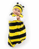 Picture of Baby Fleece Sleep Sack - Infant Wearable Blanket Newborn Swaddle Sleepbag & Hat