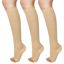 Picture of 3 Pairs Open Toe Compression Socks Women Knee High Toeless 15-25 mmHg