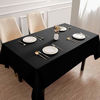 Picture of Softalker Rectangle Tablecloth Waterproof & Stain Resistant Table Cloth Wrinkle Free Fabric Washable 210GSM Polyester Table Cover for Dining/Party/Buffet/Wedding (60x102 inch, Black)
