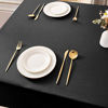 Picture of Softalker Rectangle Tablecloth Waterproof & Stain Resistant Table Cloth Wrinkle Free Fabric Washable 210GSM Polyester Table Cover for Dining/Party/Buffet/Wedding (60x102 inch, Black)