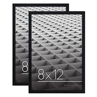 Picture of Americanflat 8x12 Picture Frame in Black with Shatter Resistant Glass - Horizontal and Vertical Formats for Wall and Tabletop (2 Pack)