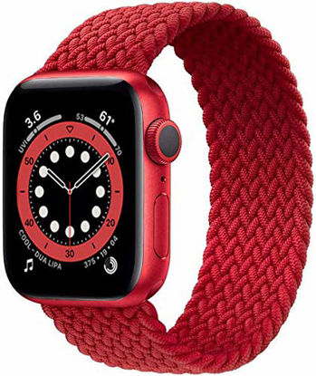 Picture of VODKE Sport Watch Bands Compatible with Braided Solo Loop Apple Watch Band 38mm 40mm 42mm 44mm,Soft Stretchy Braided Wristband for iWatch Series 1/2/3/4/5/6/SE