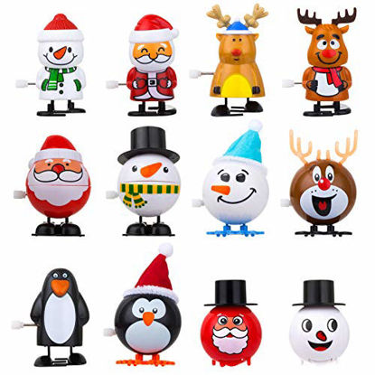 Jumping and Walking Clockwork Toys Goody Bag Filler 10PCS Christmas Wind-Up Toys for Kids Party Favors Mini Christmas Toy for Kids Boys Girls Toddlers Christmas Stocking Stuffers