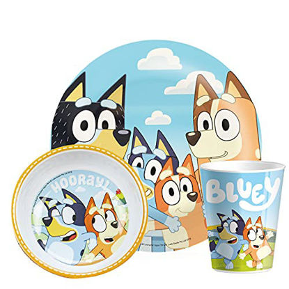 Picture of Zak Designs Bluey Kids Dinnerware Set Includes Plate, Bowl, and Tumbler, Made of Durable Melamine Material and Perfect for Kids (3-Piece Set, Non-BPA)