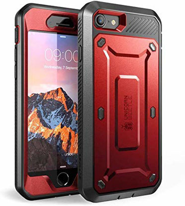 Picture of SUPCASE Unicorn Beetle Pro Series Case Designed for iPhone 7/iPhone 8/ iPhone SE 2nd Generation (2020 Release), Full-Body Rugged Holster Case with Built-in Screen Protector (Metallic Red)