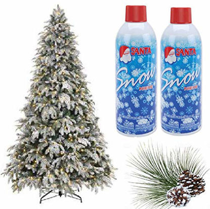 Picture of Prextex Christmas Textured Snow Spray - Pack of Two 13 Oz Aerosol Bottles, Artificial Snow Decoration Tree Holiday Winter Crafts Winter Party Snow Santa Snow Nieve Xmas (Pack of 2, 13 OZ Bottles)