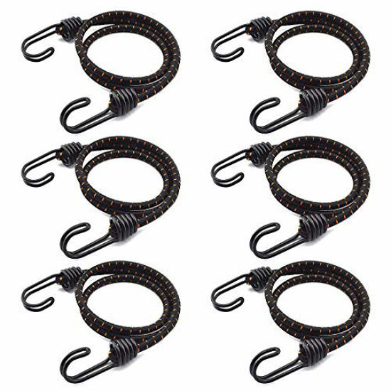 GetUSCart- SDTC Tech 36 Inch Bungee Cord with Hooks, 6 Pack Superior Latex Heavy  Duty Straps Strong Elastic Tie Down with Metal Hooks on Both Side for  Camping/Tarps/Cargo/Tents etc. (Black)