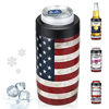 Picture of Maxso Slim Can Cooler, 4-in-1 Double Walled Stainless Steel Insulated Beer Can Holder, Works With All 12 Oz Cans,Bottles & As A Pint Cups | America Flag