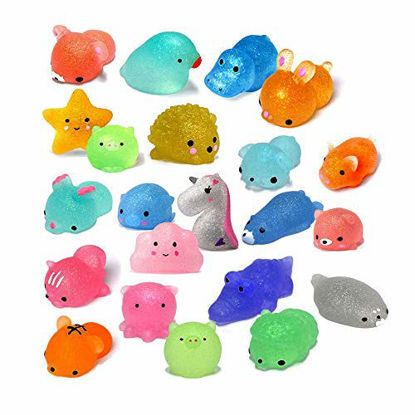 Picture of S & E TEACHER'S EDITION 60Pcs Glitter Mochi Squishy Toys, Cute Animals, Assorted Colors, Party Favors for Kids.