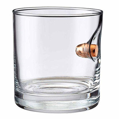 Picture of The Original BenShot Bullet Rocks Glass with Real 0.45ACP Bullet | Made in the USA