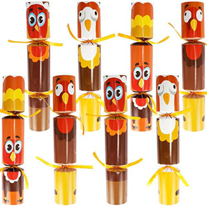 Picture of Thanksgiving Party Table Favors Set,8 Pack No-Snap Party Favor with Turkey Themed Pattern, Joke & Gift Inside,Party Games for Fall Holiday, Thanksgiving Holiday Traditions