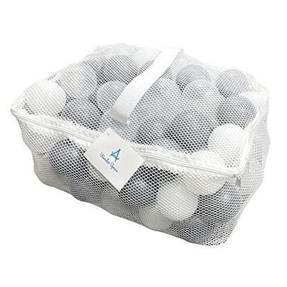 Picture of Wonder Space Soft Pit Balls, Chemical-Free Crush Proof Plastic Ocean Ball, BPA Free with No Smell, Safe for Toddler Ball Pit/ Kiddie Pool/ Indoor Baby Playpen (100 Balls, Mixed - Light Grey)