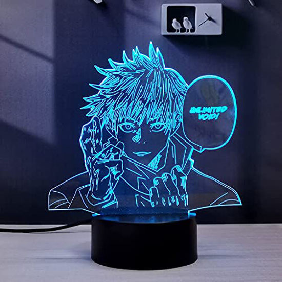 GetUSCart- Satoru Gojo 3D Illusion Jujutsu Kaisen LED Anime Lamp 16 Colors  Change RGB Remote Control Desk Night Light for Bedroom (Satoru Gojo)