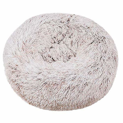 Picture of ZEJEUER Soft Washable Comfortable Pet Bed Round Nest Sleeping Sofa for Cats and Dogs GS010 (Diameter:23 inches (60cm), Gradient Coffee)