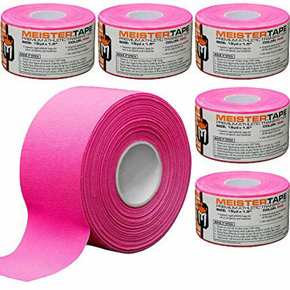 Picture of 15Yd x 1.5" Meister Premium Athletic Trainer's Tape for Sports and Medical (50% Longer) - Pink - 6 Rolls
