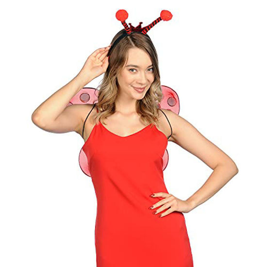 GetUSCart- FUNCREDIBLE Ladybug Costume Accessories, Ladybug Wings and  Ladybug Headband, Red Ladybugs Costume Set