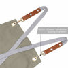 Picture of Chef Apron,Cross Back Apron for Men Women with Adjustable Straps and Large Pockets,Canvas,M-XXL (Beige)
