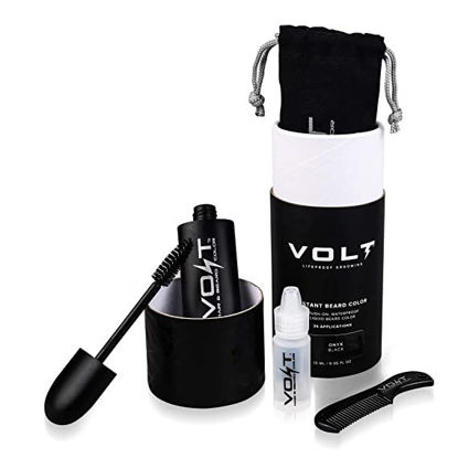 Picture of VOLT Grooming Instant Beard Color - Smudge and Water Resistant Quick Drying Brush on Color for Beards and Mustaches, Onyx (Black)