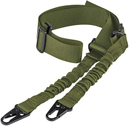 Picture of CVLIFE Two Points Rifle Sling with Length Adjuster Traditional Sling with Metal Hook for Outdoors