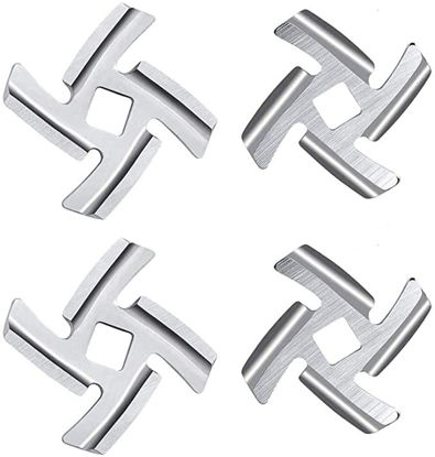 Picture of Meat Grinder Blades Meat Grinder Stainless Steel Food Grinder Accessories,Food Meat Grinder Blade Knife Cutter Compatible,for Size 5 Meat Grinder,Fits Kitchen (4 Pack 5# Knife)