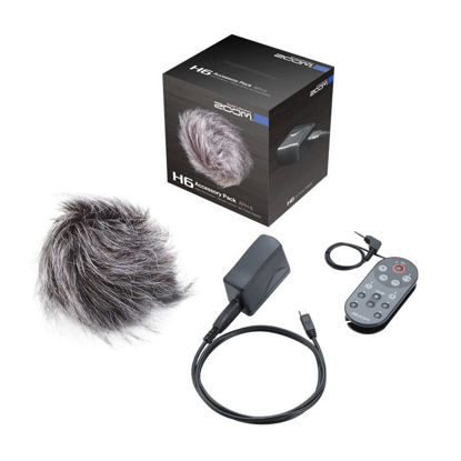Picture of Zoom APH-6 Accessory Package for H6 Portable Recorder, Includes Remote Control with Extension Cable, USB AC Adapter, and Hairy Windscreen