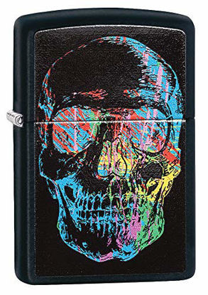 Picture of Zippo Colorful Skull Black Matte Pocket Lighter