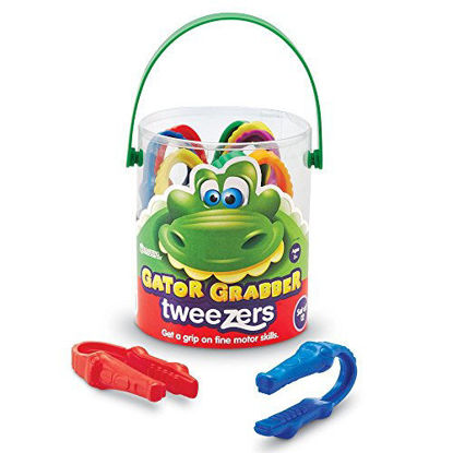 Picture of Learning Resources Gator Grabber Tweezers, Fine Motor Tweezers, Toddler Toys, Gator Game, Set of 12, Ages 2+