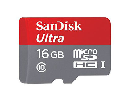 Picture of SanDisk Ultra 16GB MicroSDHC Class 10 UHS Memory Card Speed Up To 30MB/s With Adapter - SDSDQUA-016G-U46A [Old Version]