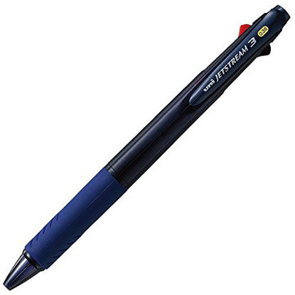 Picture of Uni Ballpoint Pen Jetstream 3 Color Black, Red, Blue Ink 0.38mm, Transparent Navy (SXE340038T.9)