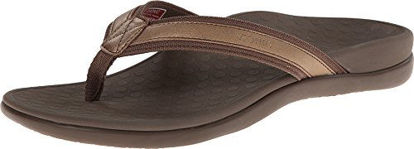 Picture of Vionic Women's Tide II Toe Post Sandals- Supportive Ladies Flip Flops That Include Three-Zone Comfort with Orthotic Insole Arch Support, Medium Fit Bronze Metallic 8 Medium US