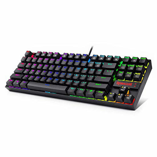 Picture of Redragon K552 Mechanical Gaming Keyboard RGB LED Backlit Wired with Anti-Dust Proof Switches for Windows PC (Black, 87 Key Blue Switches)