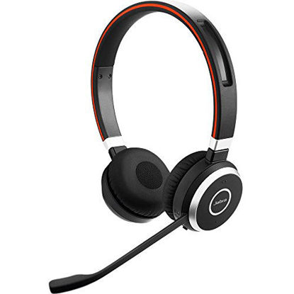 Picture of Jabra Evolve 65 UC Stereo Wireless Bluetooth Headset / Music Headphones Includes Link 360 (U.S. Retail Packaging)