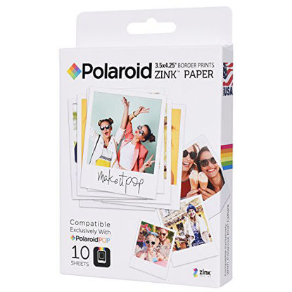 Picture of Zink Polaroid 3.5 x 4.25 inch Premium Zink Border Print Photo Paper (10 Sheets) Compatible with Polaroid POP Instant Camera & Polaroid 3x4 Printer