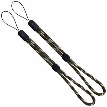 Picture of Ringke Lanyard Wrist Strap Compatible with Cellphone, Phone Cases, Keys, Cameras & ID MP3 QuickCatch Adjustable String - Green Camouflage (2 Pack)