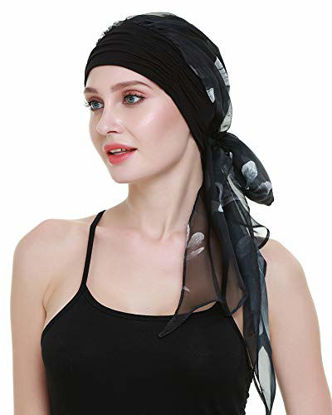 Picture of Chemo Caps for Women Light Weight Cancer Scarf Feminine Head Cover for Long Hair Girls