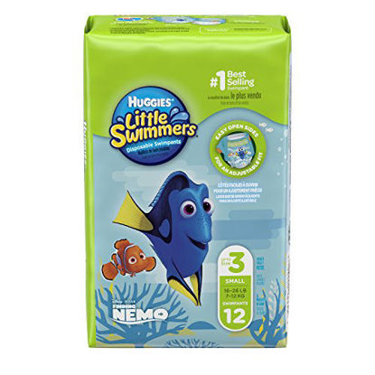 Picture of HUGGIES Little Swimmers Disposable Swim Diapers, Size 3 Small, 12 Count