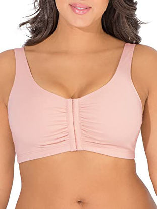Picture of Fruit of the Loom Women's Front Close Builtup Sports Bra, Blushing Rose/Charcoal Heather 2-Pack, 46
