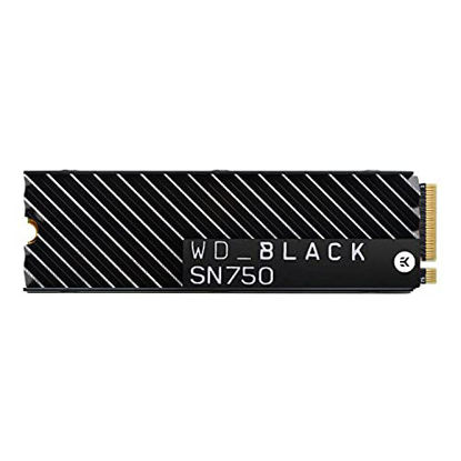 Picture of WD_BLACK 500GB SN750 NVMe Internal Gaming SSD Solid State Drive with Heatsink - Gen3 PCIe, M.2 2280, 3D NAND, Up to 3,430 MB/s - WDS500G3XHC