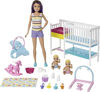 Picture of Barbie Nursery Playset with Skipper Babysitters Doll, 2 Baby Dolls, Crib and 10+ Pieces of Working Baby Gear and Themed Toys, Gift Set for 3 to 7 Year Olds, Multicolor