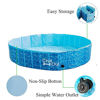 Picture of All for Paws 63'' Large Dog Swimming Pool, Foldable Pet Kids Bath Paddling Pool Portable PVC Tub, Non-Slip, UV Resistant, with Repair Kit