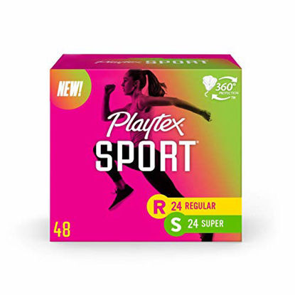Picture of Playtex Sport Tampons Multipack, Regular and Super Absorbency, Unscented, 48 Count