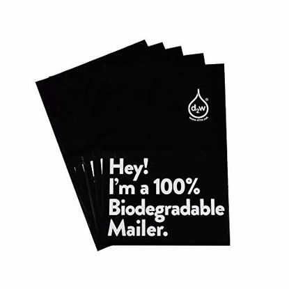 Picture of 12x15.5 Inches 100% Biodegradable D2W Poly Mailers, 50pcs Black Compostable Envelopes Shipping Bags, Eco Friendly Waterproof Stretchable Self Sealing Mailing Bags