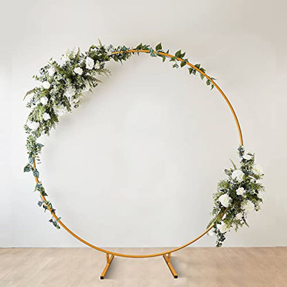 Picture of Doingart 6.8ft (2M) Yellow Round Metal Wedding Arch,Circle Balloon Arch Stand for Garden, Yard, Wedding, Bridal, Indoor Outdoor Party Decoration (Does not Include Decorative Bouquets, Balloons, etc.)