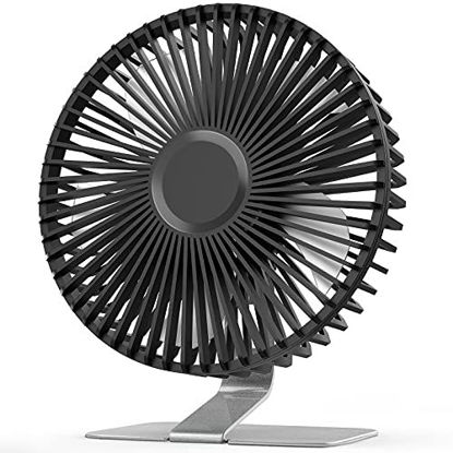 Picture of SLENPET 6 inch USB Desk Fan, Upgraded Strong Airflow, 4 Speeds, Ultra-quiet, 90°Rotation for Better Cooling, Portable Mini Powerful Desktop Fan, Small Personal Fan for Home Office, Metal Base, Silver