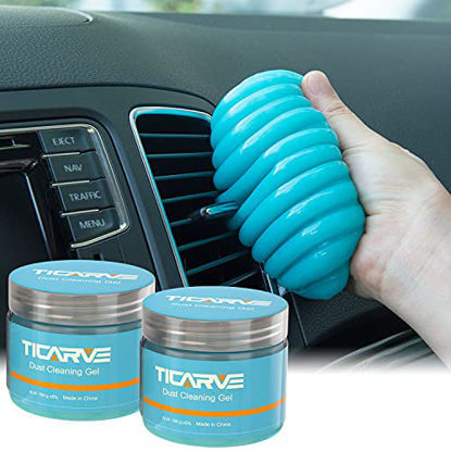 Picture of TICARVE Cleaning Gel for Car Cleaning Putty Car Detailing Putty Auto Detailing Gel Detail Tools for Car Interior Cleaner Car Cleaning Kits Automotive Car Cleaner Slime Keyboard Cleaner Blue (2Pack)