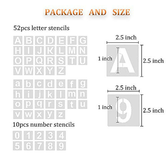 GetUSCart- Eage Alphabet Letter Stencils, 62 Pcs Reusable Plastic ...