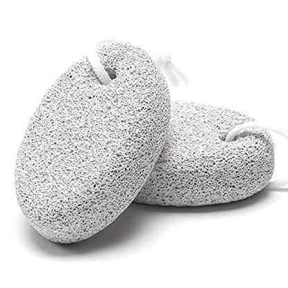 Picture of 2PCS Natural Pumice Stone for Feet, HOOMBOOM Lava Pedicure Tools Hard Skin Callus Remover for Men/Women Feet and Hands - Natural Foot File Exfoliation to Remove Dead Skin