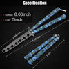 Picture of MORDEN MS Practice Finger Trainer Tool, Steel Metal Folding Balisong Tool with Latch for Training and Practicing Flipping Tricks - Blue
