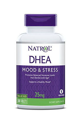 Picture of Natrol DHEA Tablets, Promotes Balanced Hormone Levels, Supports a Healthy Mood, Supports Overall Health, Helps Promote Healthy Aging, HPLC Verified, 25mg, 300 Count